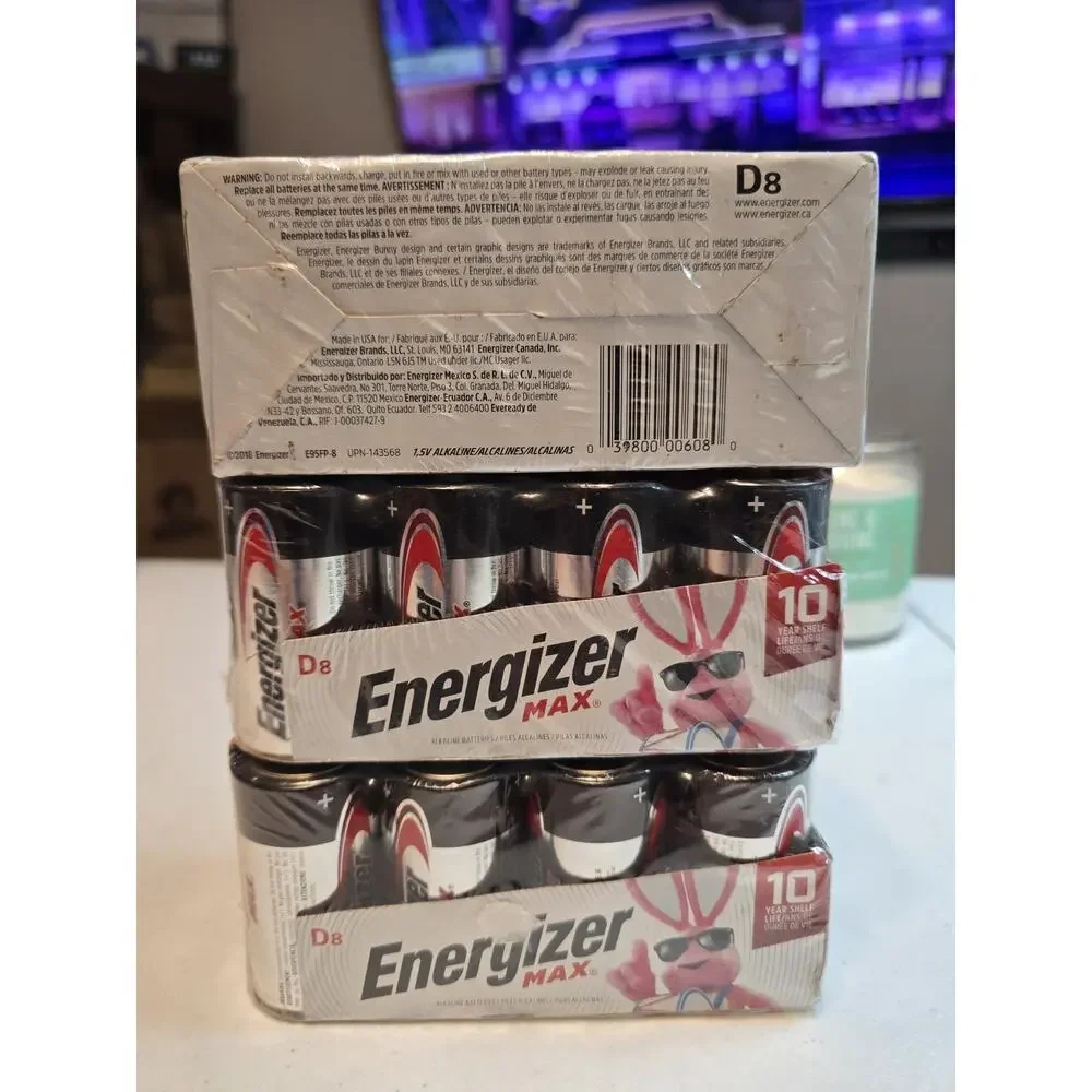 3x Energizer MAX D Batteries (8 Pack), D Cell Alkaline Batteries 24 Total